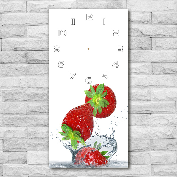 Vertical wall clock Strawberries