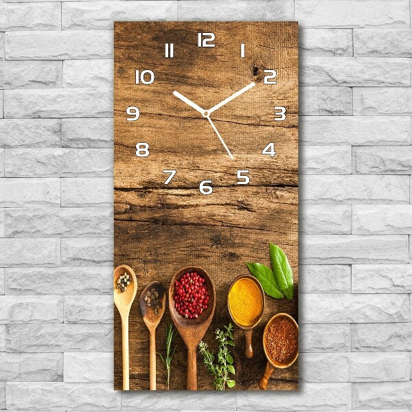 Vertical rectangular wall clock Colorful spices