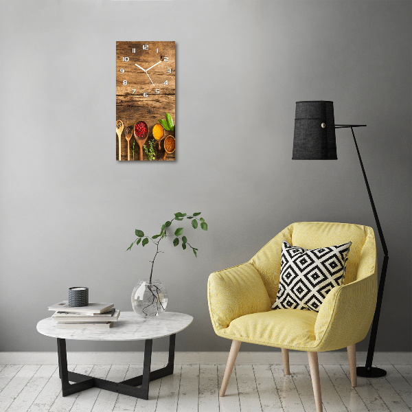 Vertical rectangular wall clock Colorful spices
