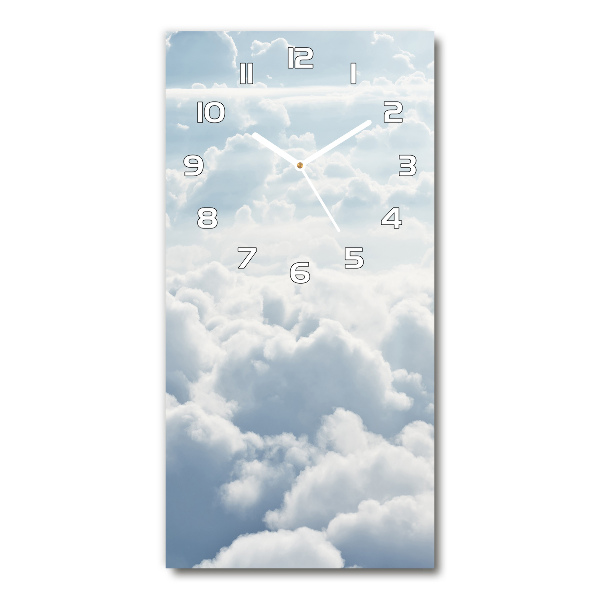 Vertical wall clock Flight over the clouds