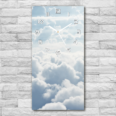 Vertical wall clock Flight over the clouds