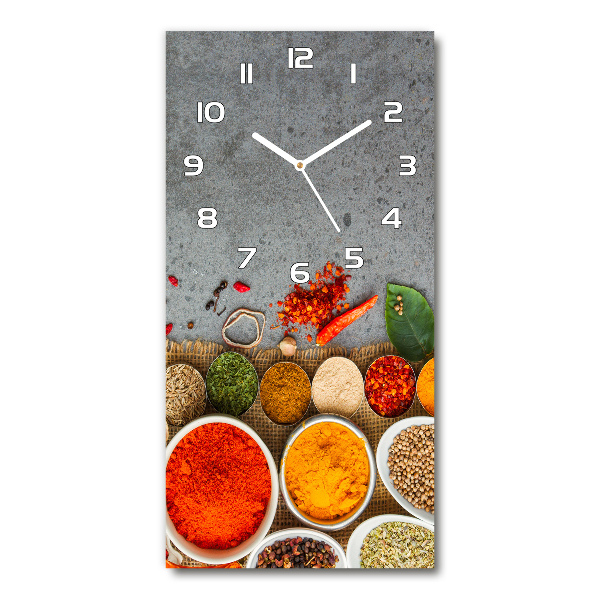 Vertical wall clock Colorful spices