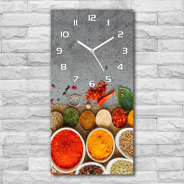 Vertical wall clock Colorful spices