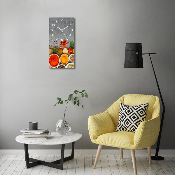 Vertical wall clock Colorful spices