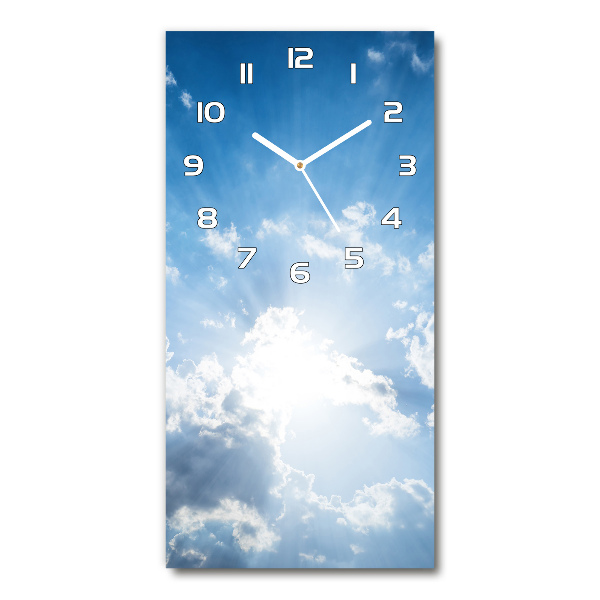 Vertical wall clock Clouds in the sky