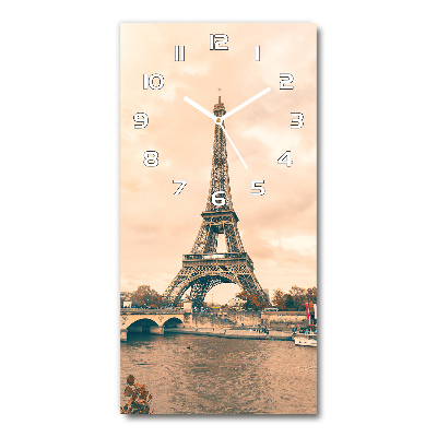 Vertical rectangular wall clock Eiffel Paris tower