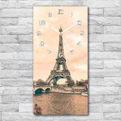 Vertical rectangular wall clock Eiffel Paris tower