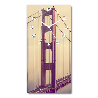 Modern vertical wall clock San Francisco bridge