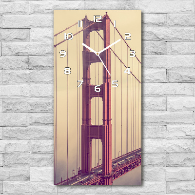 Modern vertical wall clock San Francisco bridge