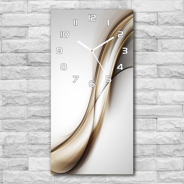 Modern vertical wall clock Brown wave