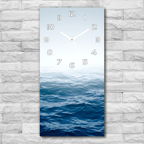 Vertical wall clock Sea waves