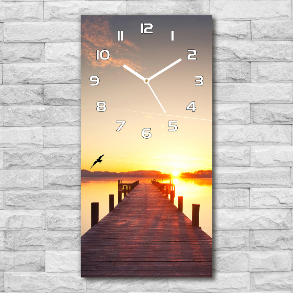 Vertical wall clock Sunset pier