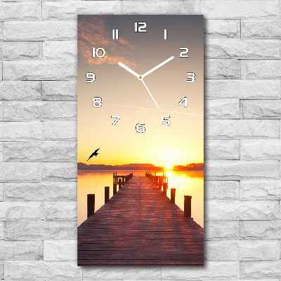 Vertical wall clock Sunset pier