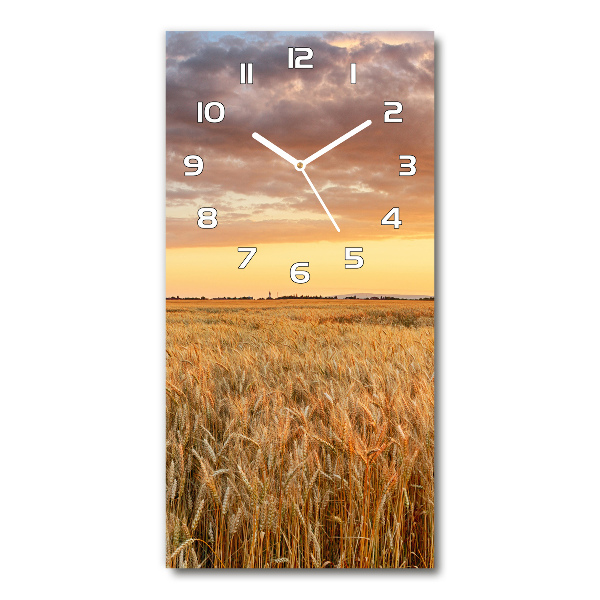 Vertical rectangular wall clock Wheat field