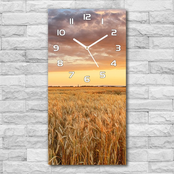 Vertical rectangular wall clock Wheat field