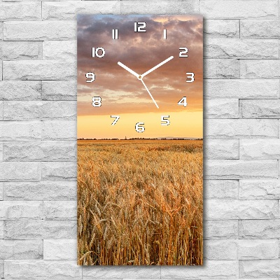 Vertical rectangular wall clock Wheat field