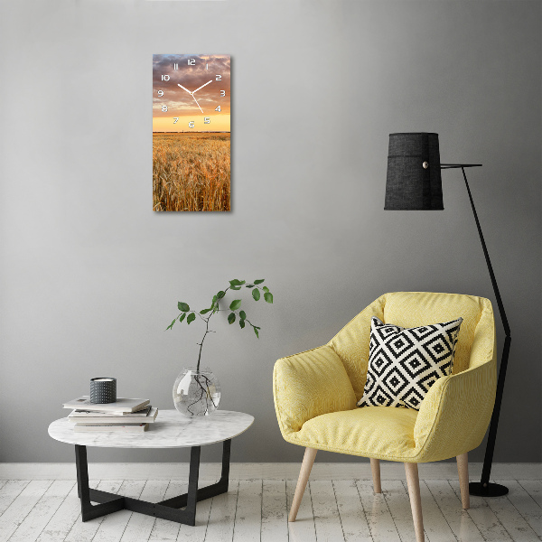 Vertical rectangular wall clock Wheat field