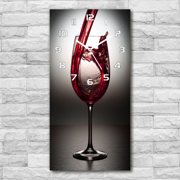 Vertical wall clock Red wine