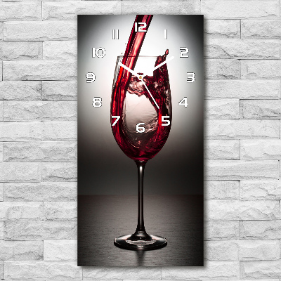 Vertical wall clock Red wine