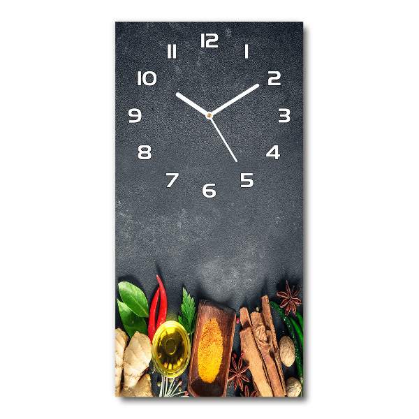 Vertical wall clock Spices and herbs