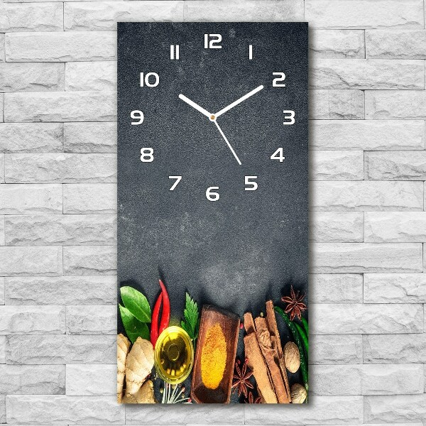 Vertical wall clock Spices and herbs