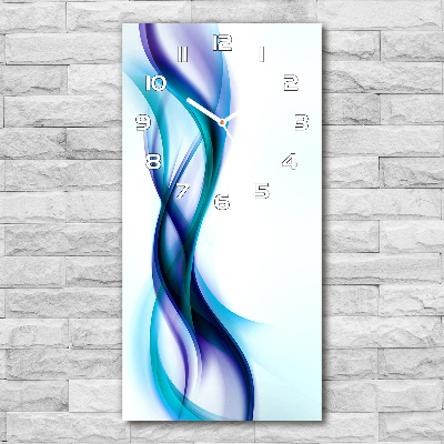 Vertical rectangular wall clock Wave abstraction