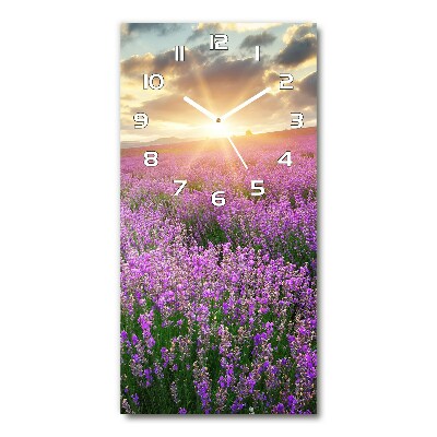 Vertical wall clock Lavender field