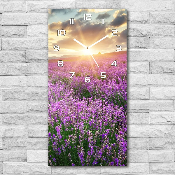 Vertical wall clock Lavender field