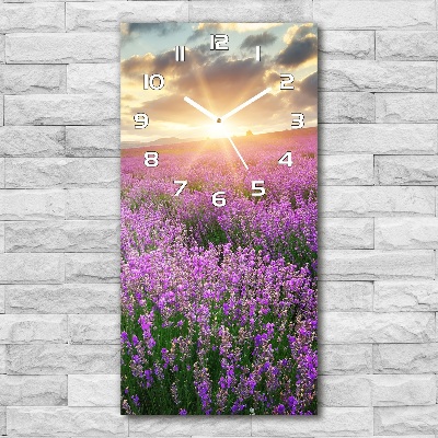 Vertical wall clock Lavender field