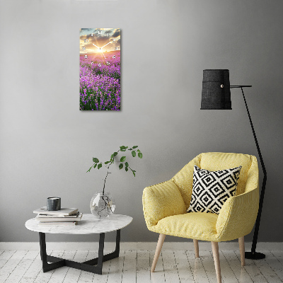 Vertical wall clock Lavender field