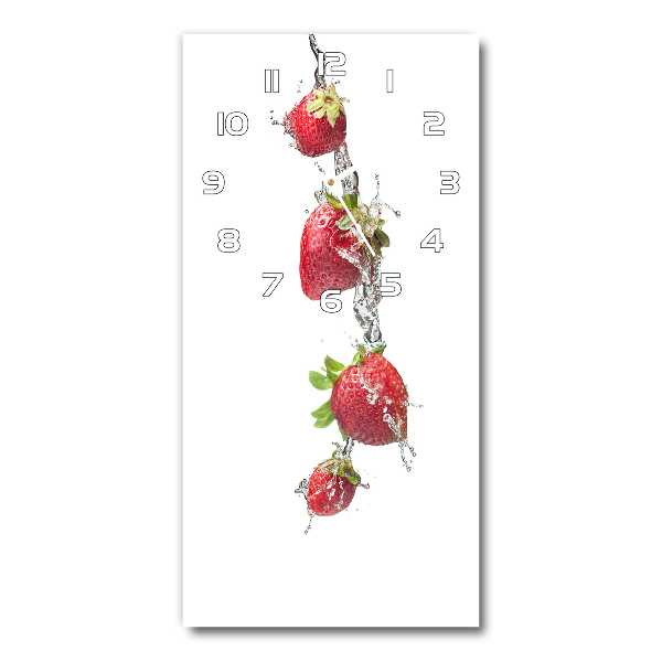 Vertical wall clock Strawberries