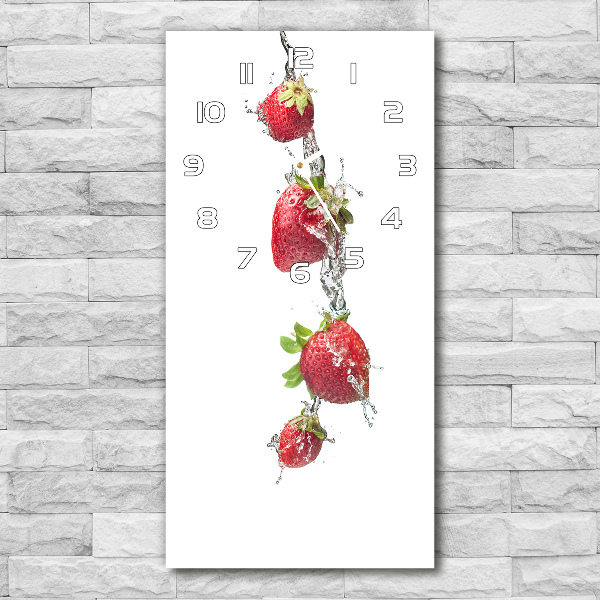 Vertical wall clock Strawberries