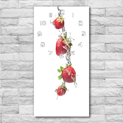 Vertical wall clock Strawberries