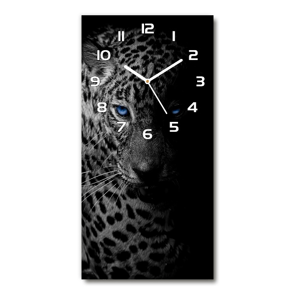 Vertical wall clock leopard