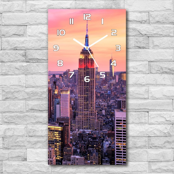 Modern vertical wall clock New York West