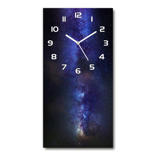 Modern vertical wall clock Milky Way