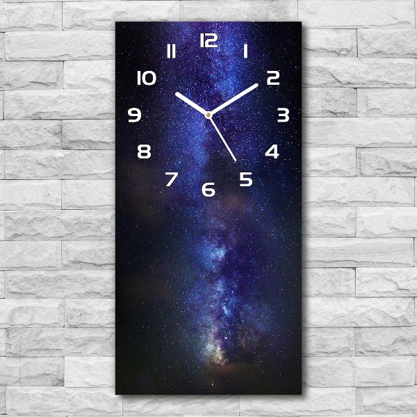 Modern vertical wall clock Milky Way