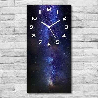 Modern vertical wall clock Milky Way