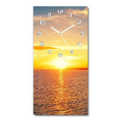 Vertical wall clock Sunset sea