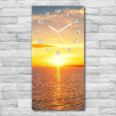 Vertical wall clock Sunset sea