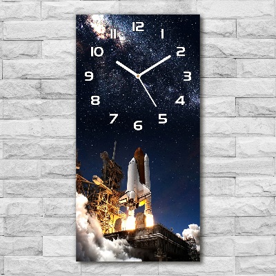 Modern vertical wall clock Starting rocket