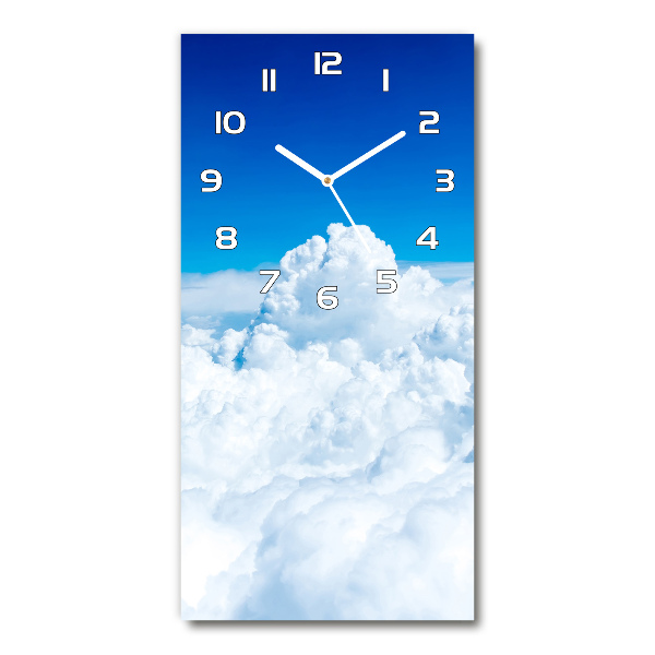 Vertical wall clock Flight over the clouds