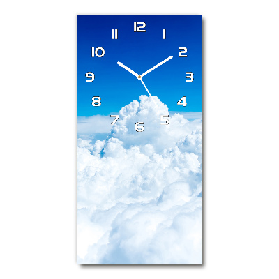 Vertical wall clock Flight over the clouds