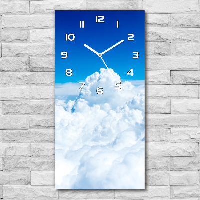 Vertical wall clock Flight over the clouds