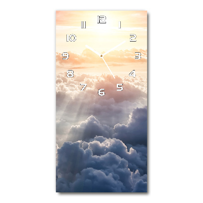 Vertical rectangular wall clock Flight over the clouds