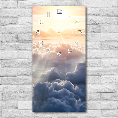 Vertical rectangular wall clock Flight over the clouds