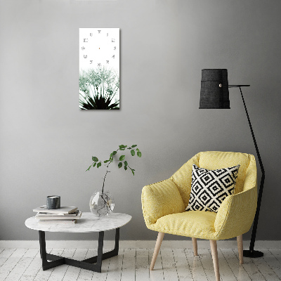 Vertical wall clock Dandelion seeds