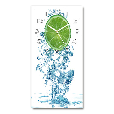 Vertical rectangular wall clock Lime underwater