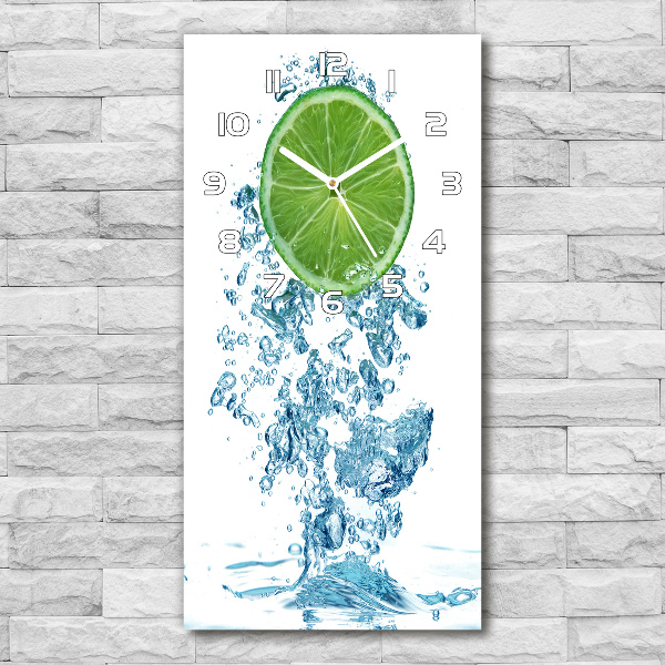 Vertical rectangular wall clock Lime underwater