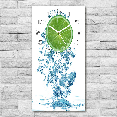 Vertical rectangular wall clock Lime underwater